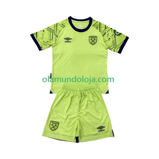 Camisola West Ham United Guarda-redes Criança Equipamento Primeiro 2025-2026 Manga Curta